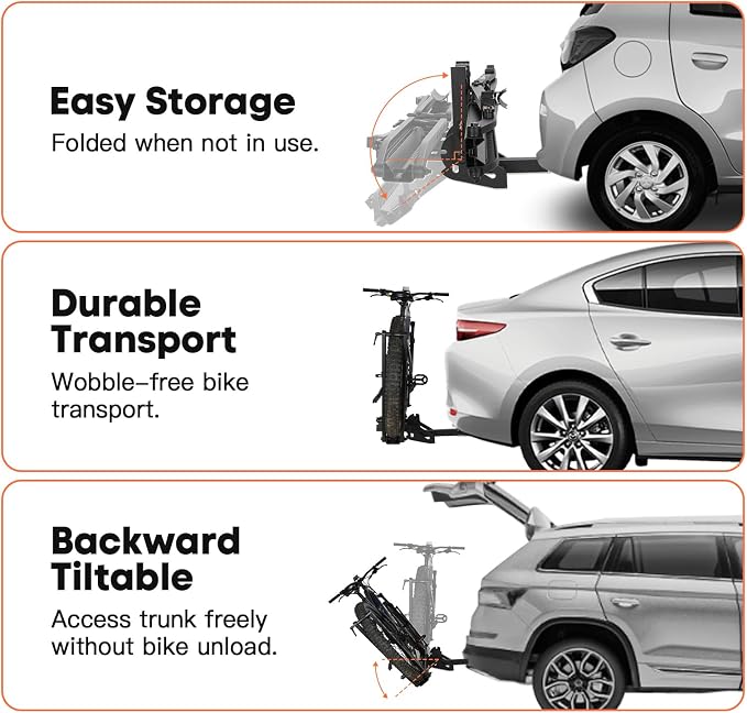 MagRack X1 Hitch 1 Ebike Rack, 100 lbs Capacity Electric Bike Carrier - Image 5