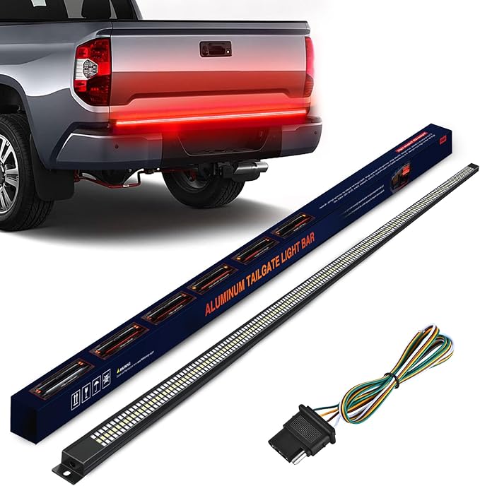 Nilight Truck Tailgate Light Strip 60" Aluminum FrameTriple Row Light Bar 1200 by Nilight