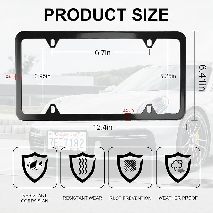 LivTee 4 Holes Stainless Steel License Plate Frames, Automotive Exterior - Image 3