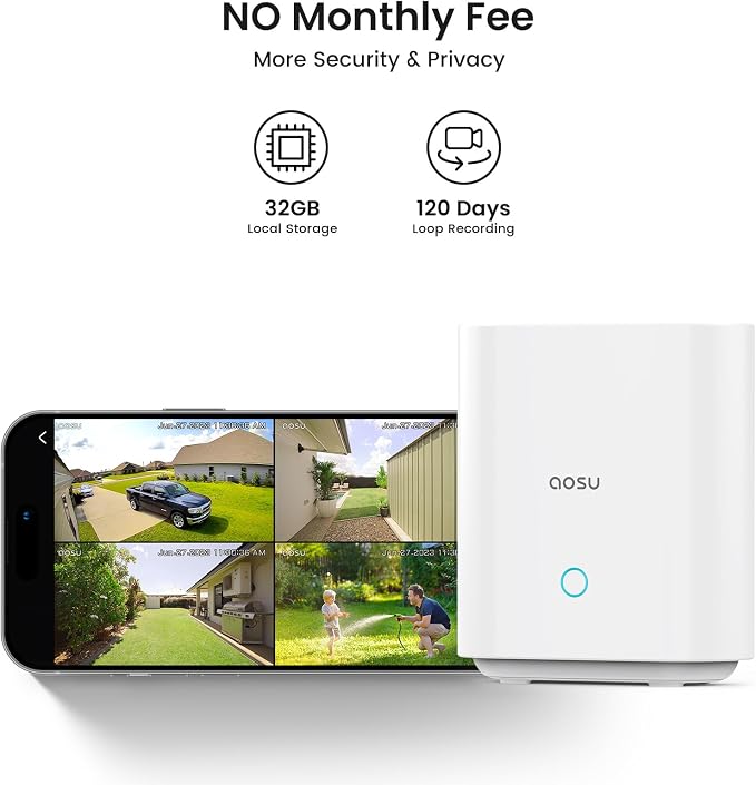 AOSU Security Cameras Outdoor Wireless, Add-On Camera, Add-On Cameras Must Be - Image 2
