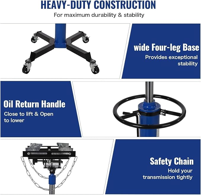 Transmission Jack 1322 LBS Hydraulic Telescoping 2-Stage Lift Jack Stand - Image 3