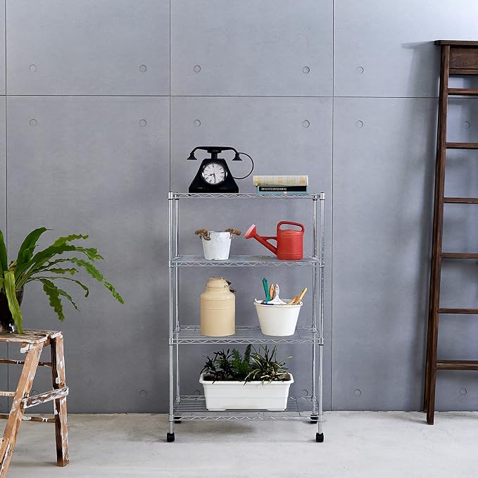 Heavy Duty 4 Tier Wire Shelving Unit Storage Rack, Metal Shelves Utility - Image 2