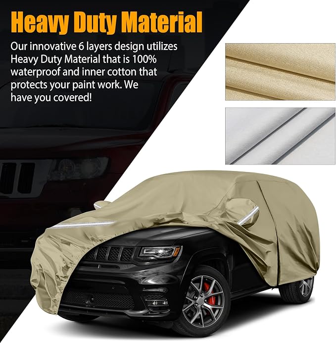 Waterproof Car Covers Replace for 2011-2025 Jeep Grand Cherokee, Windproof - Image 3
