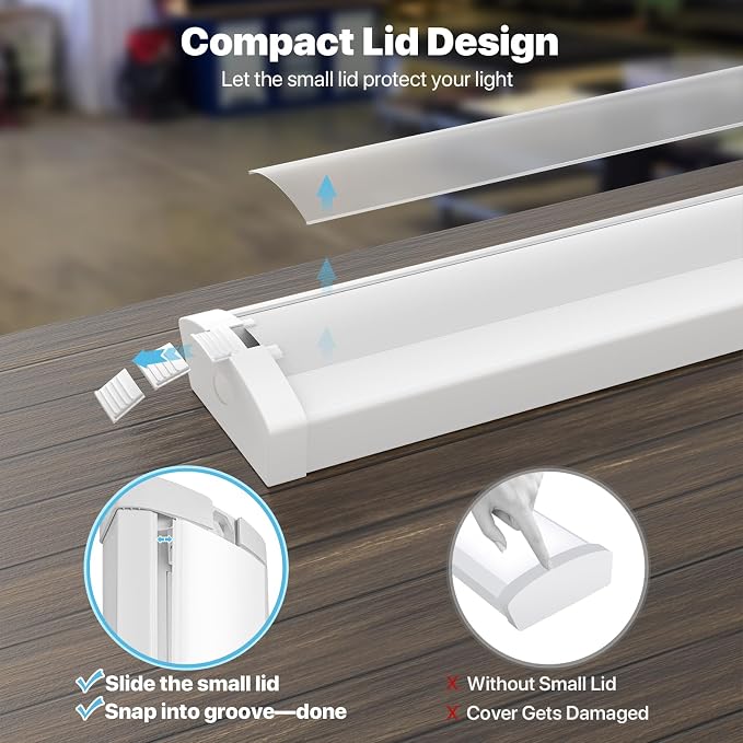 HYPERLITE 4ft LED Wraparound Light 60W, 6600LM 4' LED Shop Lights Fixture - Image 4