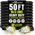 50ft Outdoor/Indoor Extension Cord 10/3 Gauge Ultra Heavy Duty 3 Prong SJTW by LifeSupplyUSA