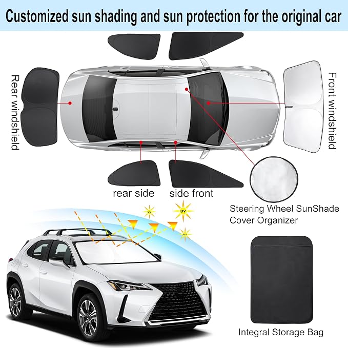 TINGLU Window Shades for Lexus UX 2019-2024 2025 Accessories Car Side Full - Image 3