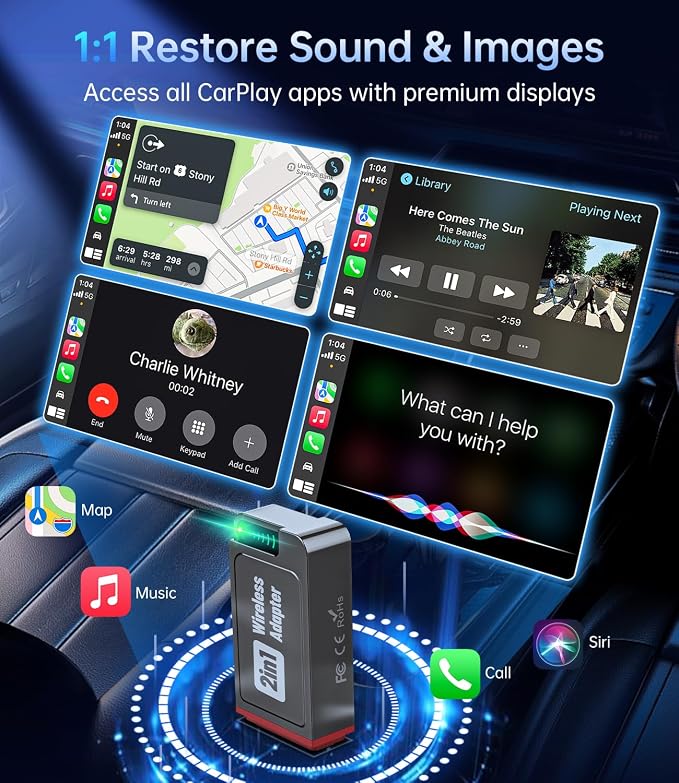 Wireless Carplay Adapter, 2025 Upgrade Mini USB Design - Image 6