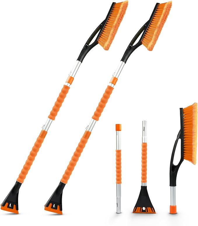 EcoNour 43" Ice Scrapers for Car Windshield Extendable | 3 Parts Detachable by EcoNour