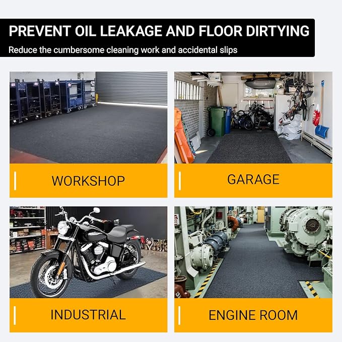 Oil Spill Garage Floor Mat, Heavy Duty 64" x 32" 8mm Thick Garage Mat - Image 6