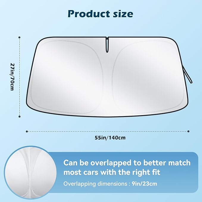 Car Windshield Sun Shade, 300T Thickened Car Window Shades Heat Reflective - Image 2