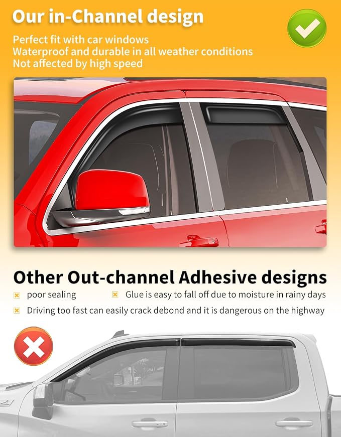in-Channel Window Rain Guards Fit - Image 6