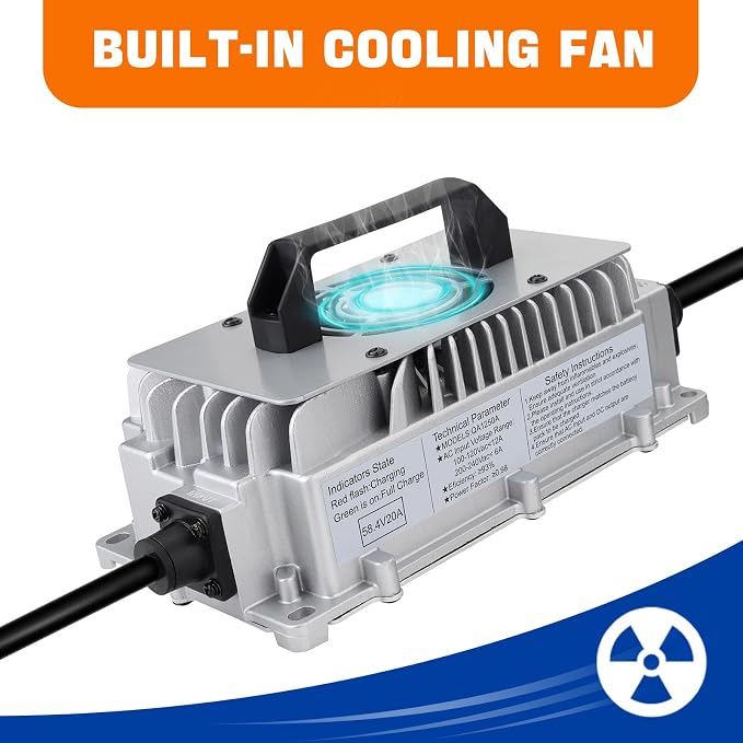 58.4V 20A LiFePO4 Battery Charger Support 0V Restart Charging Function - Image 3