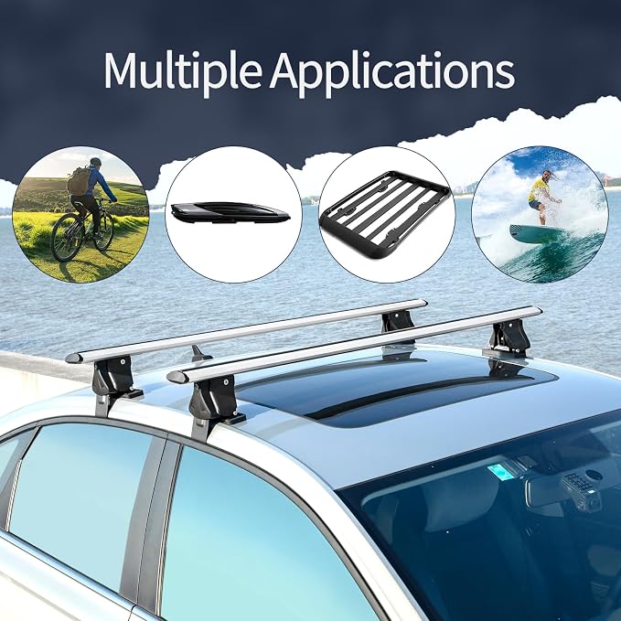 Universal 55" Roof Rack Cross Bars, Adjustable Car Top Roof Rack, Aluminum - Image 6