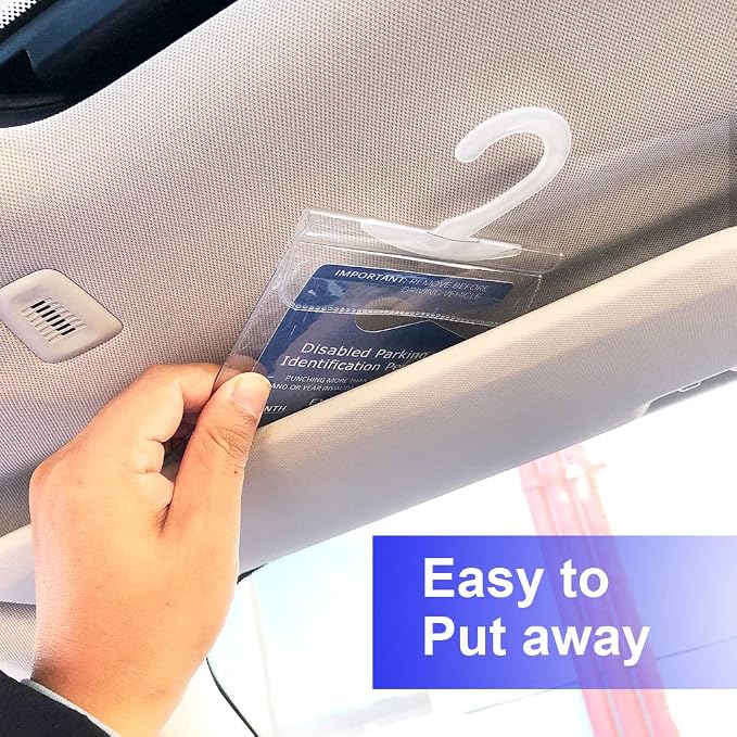 Handicap Placard Holder for Auto, Small Size Ultra Transparent Handicapped - Image 7