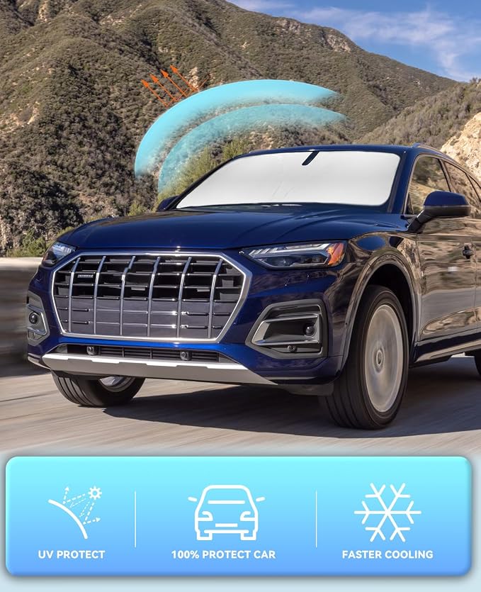 Windshield Sun Shade Sunshade for 2014-2016 2017 Audi Q5 SQ5 Premium, Premium - Image 3