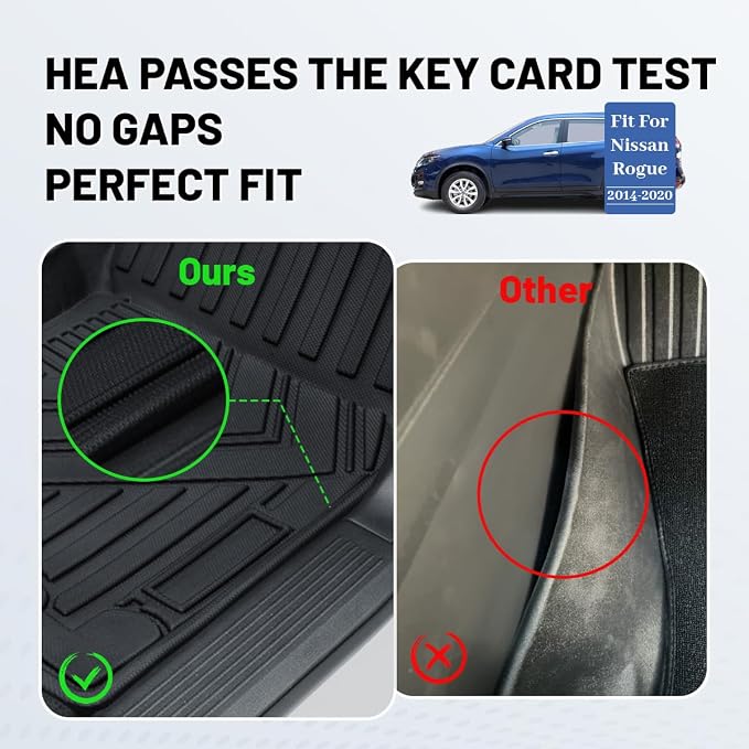 Fit for Nissan Rogue 2020-2014 Cargo Mats, All-Weather Rear Trunk Mat Rear Seat - Image 5