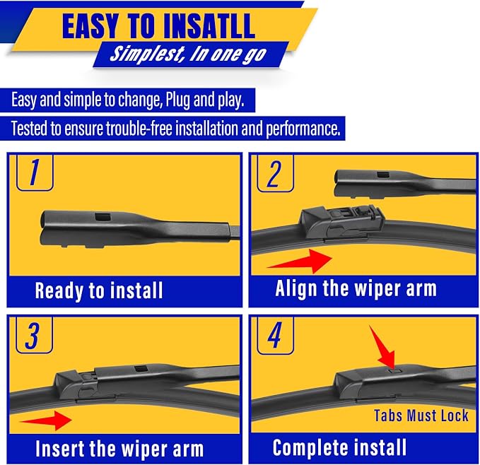 3 wipers Replacement for 2019-2023 Subaru Ascent, Windshield Wiper Blades - Image 8