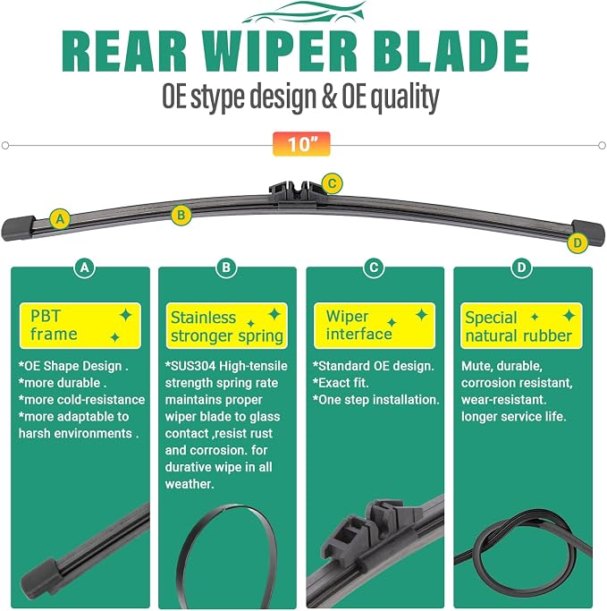 23" 21" 10" Windshield Wiper Blades Replacement - Image 4