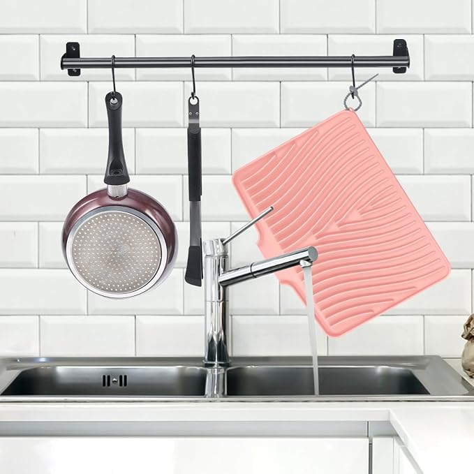 Silicone Dish Drying Mat for Kitchen Counter, Dish Drying Pad, Non-Slip Drain - Image 3
