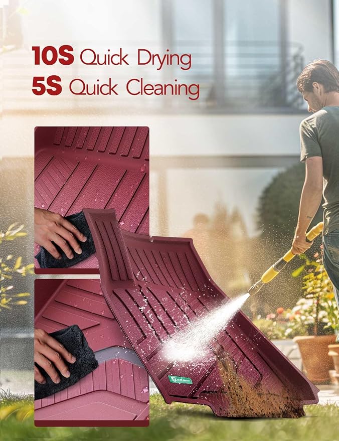 YHTAUTO Custom Fit Red Car Floor Mats - Image 9
