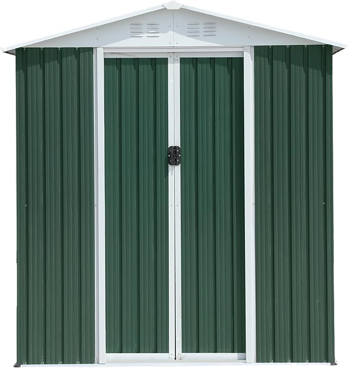 6x4 FT Outdoor Metal Storage Shed, Waterproof Outside Garden Sheds w/Lockable - Image 7