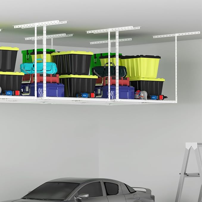 3 x 4FT Overhead Garage Storage Rack, Adjustable Ceiling Storage Racks - Image 3