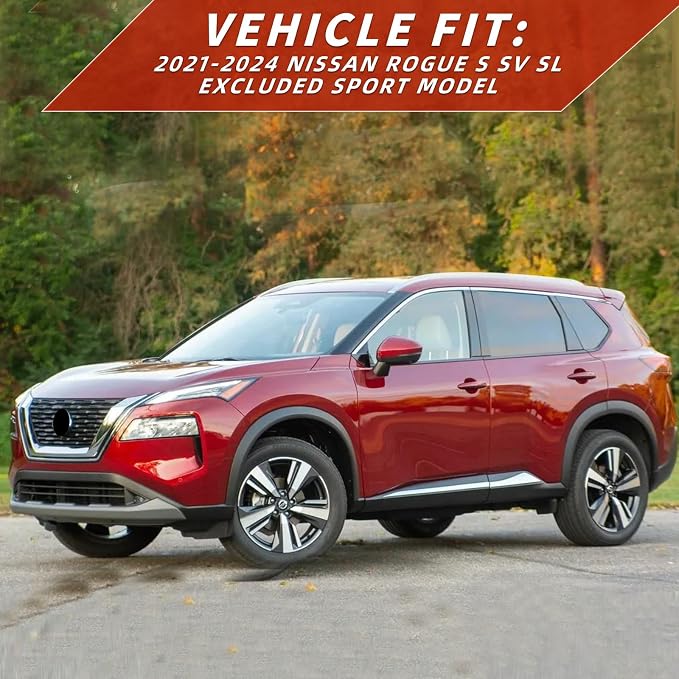 in Channel Rain Guards for 2021 2022 2023 2024 Nissan Rogue S, Smoke Tinted - Image 2