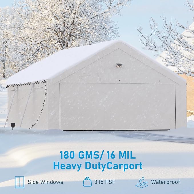 20x20 Carport, Heavy Duty Carport Canopy Garage - Image 9