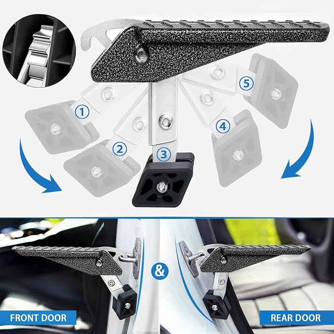 TOOENJOY Extra Protection Car Door Latch Step Both Feet Stand Pedal Ladder/No - Image 4