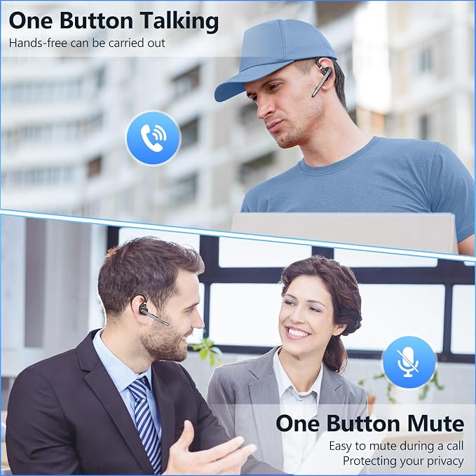 New bee Bluetooth Headset, 72H Talktime Wireless Bluetooth Earpiece - Image 4