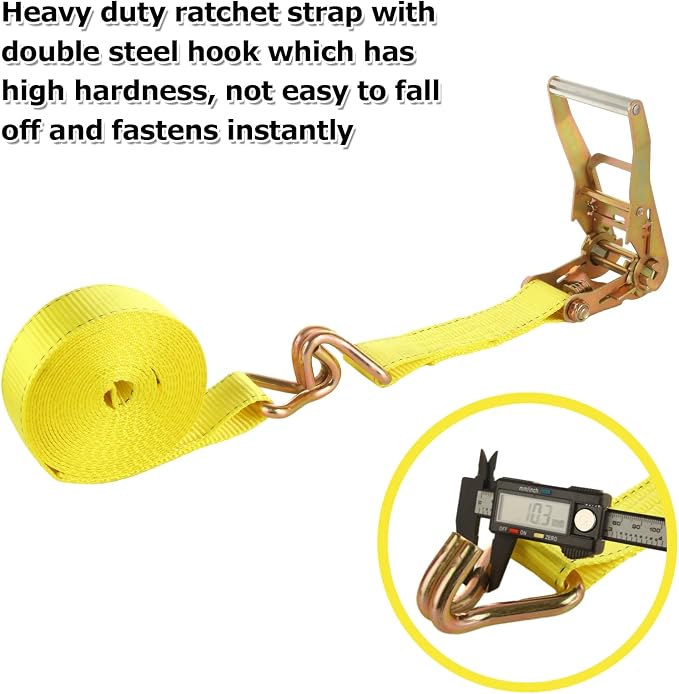 4 Pack 2 Inch Ratchet Straps Heavy Duty 20ft Tie Down Straps Ratchet - Image 4