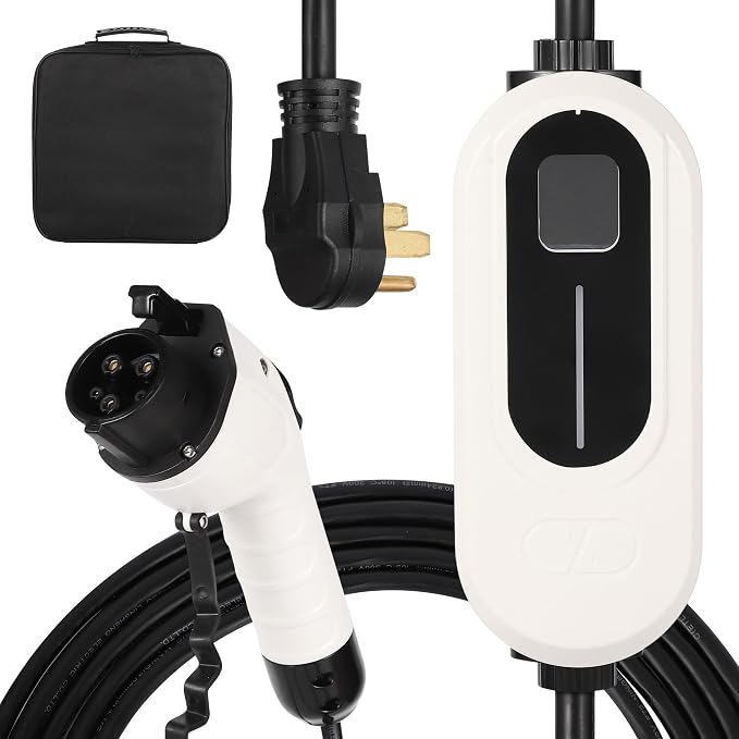 Level 2 EV Charger, 32A 240V Voltage, NEMA 14-50 Plug, 25ft Cable, Adjustable by GarveeTech
