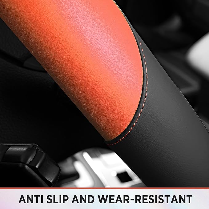 Road Comforts Steering Wheel Cover – Breathable Leather Steering Wheel Cover - Image 8