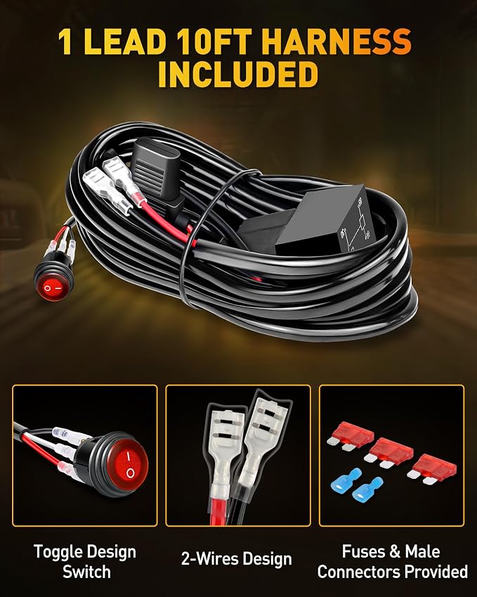 NAOEVO 12 Inch LED Light Bar, 300W 30000LM LED Offroad/Driving/Fog Lights - Image 7