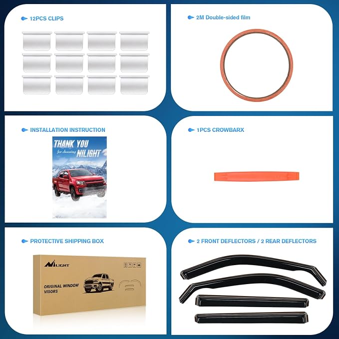 Nilight Vent Window Visors for Jeep Compass 2017 2018 2019 2020 2021 2022 2023 - Image 6