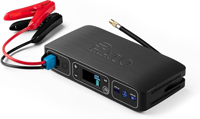 HALO Bolt Air 58830 Portable Car Battery Jump Starter | 100 PSI Air Compressor by Halo