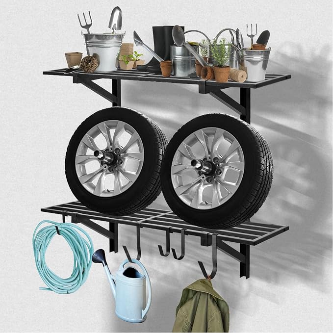 2 Pack Heavy Duty Garage Wall Shelving, Holds 200 lbs Each, Garage Shelving - Image 7