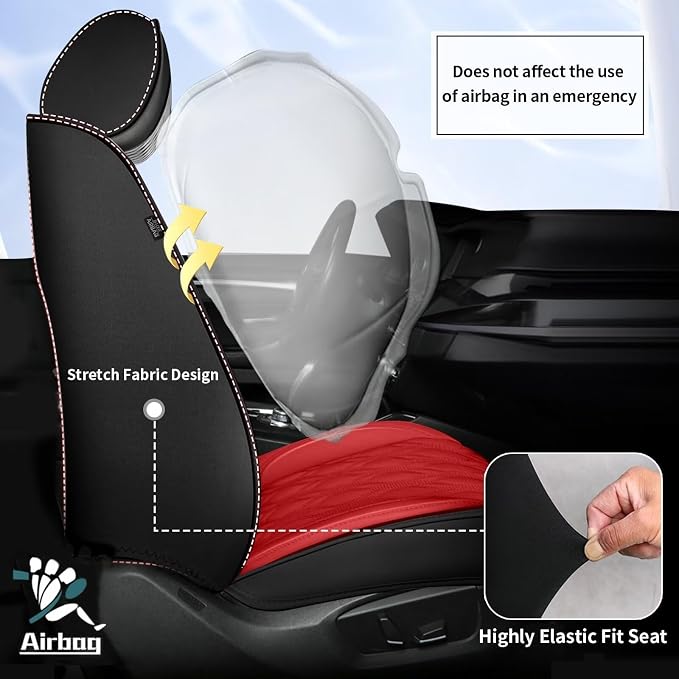2 Front Car Seat Covers Fit for Toyota Camry 2012-2025 Faux Leather Automotive - Image 3