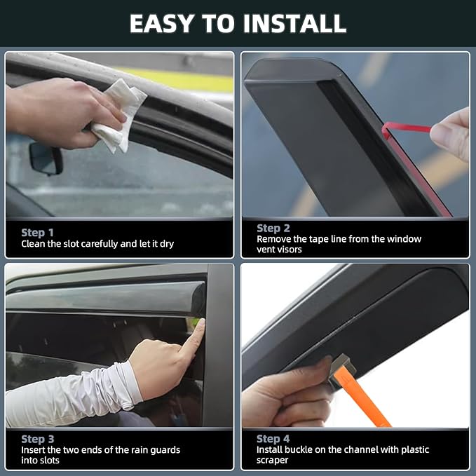 in Channel Window Visors for Jeep Compass 2017 2018 2019 2020 2021 2022 2023 - Image 8