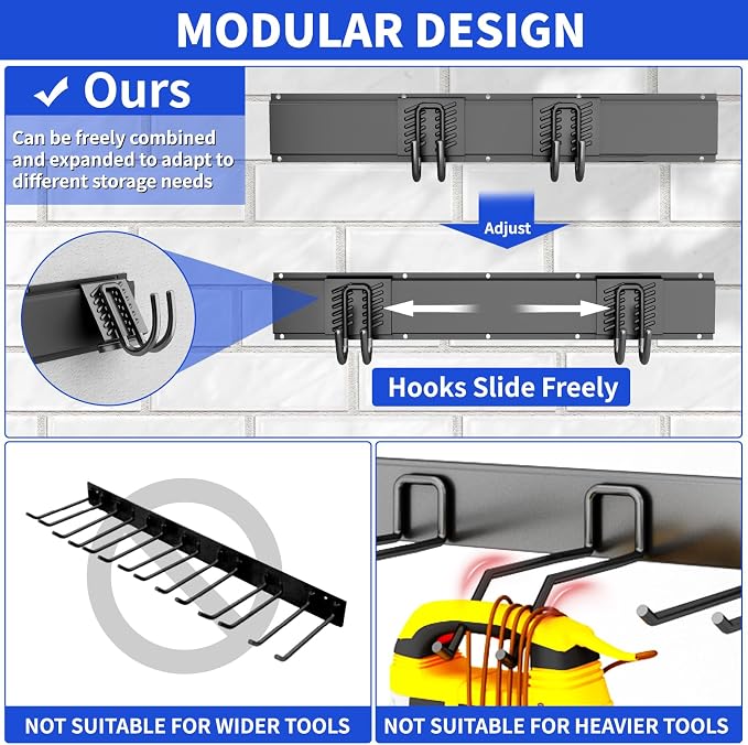 Garage Organization Tool Organizer Wall Mount, 48inch Heavy Duty Garden Tool - Image 4