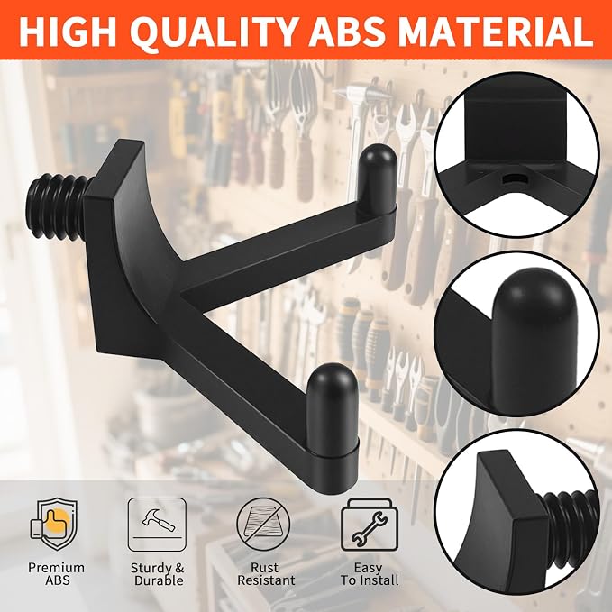 6Pcs Tool Hooks for Storage, ABS Shed Hooks Wall Shed Hanger Garage - Image 4