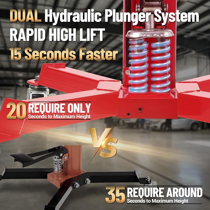 Transmission Jack with 2 Stage Hydraulic Ram, 1322 LBS Hydraulic Telescoping - Image 3