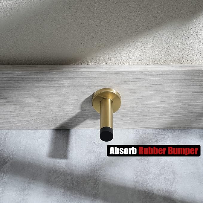 JQK Door Stopper Gold, 304 Stainless Steel Thicken 1mm Sound Dampening Door - Image 6