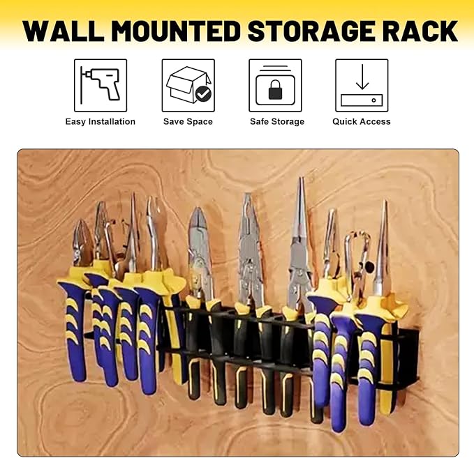 2 Pack Screwdriver Plier Organizer Wall Mount Steel Wall Mount Tool Storage - Image 3