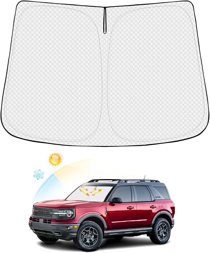 Windshield Sun Shade for Ford Bronco Sport 2021-2025 2026 Thicken 6-Layer by Canvcle