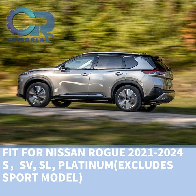 Window Rain Guards Fit for 2021-2025 Nissan Rogue S, 4-Piece Acrylic Set - Image 2