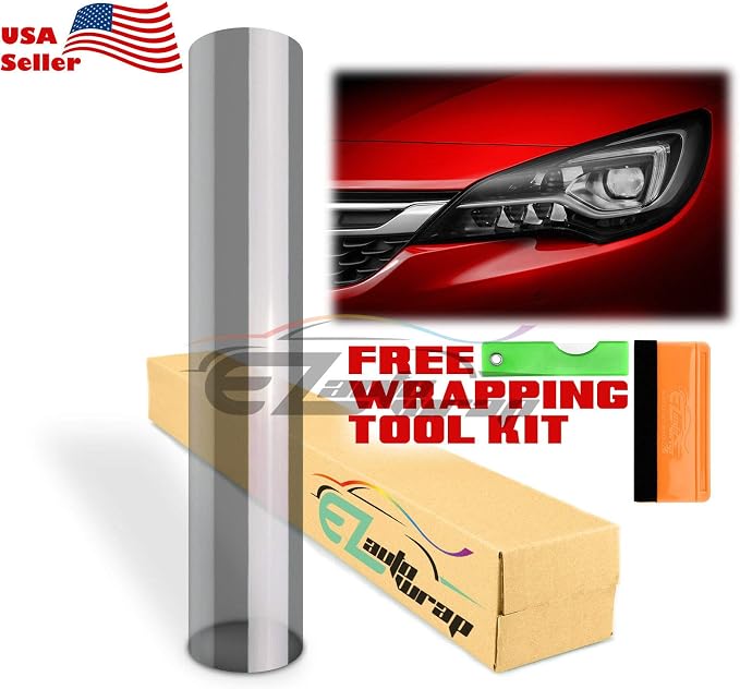 EZAUTO WRAP Free Tool Kit 12"x36" Glossy Light Black Smoke Headlight Taillight - Image 2