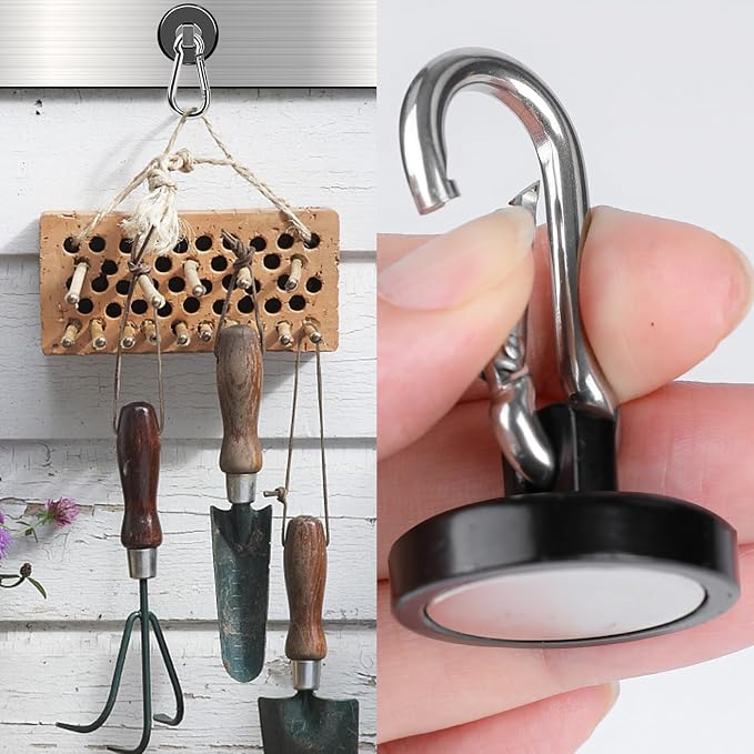 MIKEDE Strong Magnetic Hooks Heavy Duty, 200LBS+ Black Swivel Neodymium Magnets - Image 6