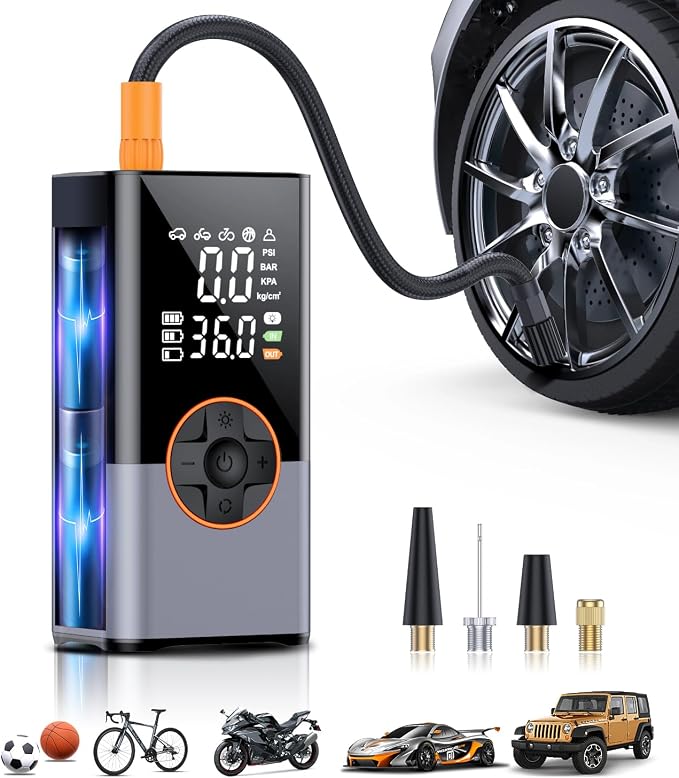 Tire Inflator Portable Air Compressor, 150PSI & 2X Faster Air Compressor by KUXISA