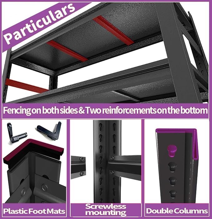 Garage Shelving 3500Lbs Storage Shelves Adjustable Metal Shelving Units 5-Tier - Image 5